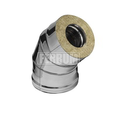 Сэндвич-колено 135 FERRUM (430/0,8мм + нерж.) Ф160х250